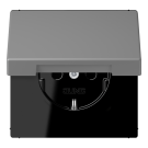 Jung LC1520BFKL203 SCHUKO socket, 16 A 250 V ~, hinged cover, LS series, grey 31 ( LC32011 )