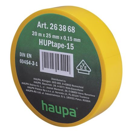 HAUPA 263868 insulating tape PVC 25mm 20m yellow 105°C 0.15mm