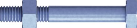 Reisser 00M601S021-0600604-1 DIN 931 + DIN 934, M 6 X 60, steel, galvanized, blue pass., pack of 200