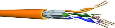 Draka Comteq UC900HS23 4x2xAWG23HFS/FTP TR1000m data cable Cat.7 1000MHz orange Eca sold by the meter