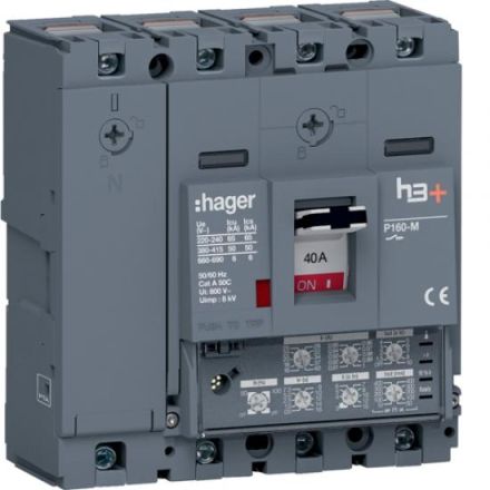 Hager HMS041JC h3+ P160 4P4D 40A 50kA circuit breaker