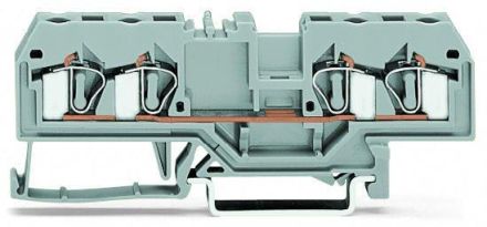Wago 281-652 grey 4 conductor feed-through terminal