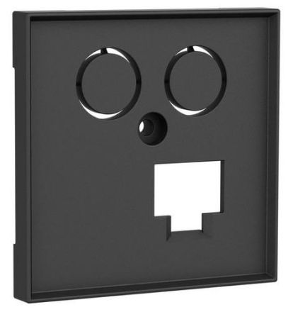 HomeWay one. TV+LAN 55x55mm anthracite matt central plate