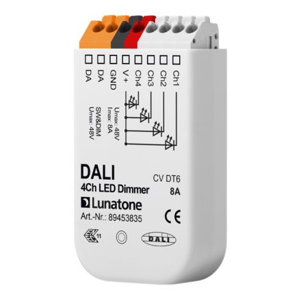 LUNATONE 89453835 DALI LED dimming actuator CV DT6 UP | 4-fold, 8 A