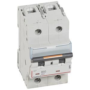 Legrand 409721 Circuit breaker DX3 B50A 2P 25KA 3M