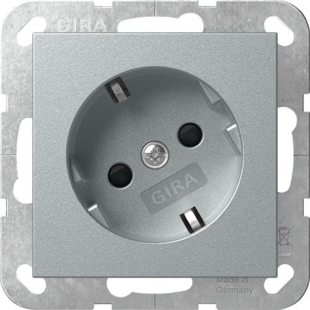 Gira 441826 30°+SH System 55 F aluminum socket SCHUKO