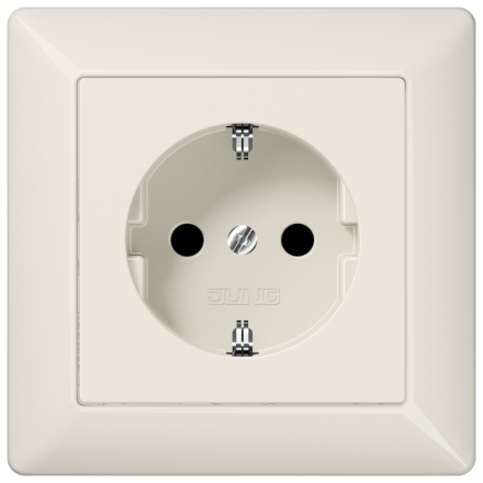 Jung AS1520N SCHUKO socket, 16 A 250 V ~, without claws, with frame, Duroplast, AS series, white