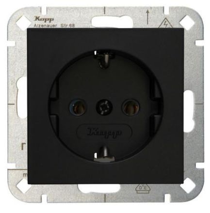 Kopp 949350008 HK07 black matt SCHUKO socket