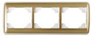 EFAPEL TRIPLE HORIZ FRAME WHITE/GOLD