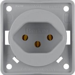 Berker 962492506 Socket with protective contact 'Switzerland' Type 13 grey, matt Integro inserts