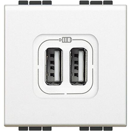 Bticino N4286C2 USB charging station LivingLight USB C 2-module White, (white)