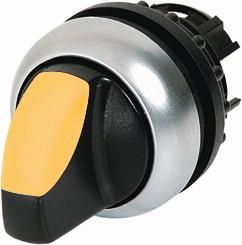 Eaton M22-WRLK3-Y illuminated selector switch, 3 positions, yellow, latching, 216849