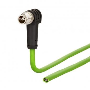 METZ CONNECT 20.0m M12 connector angled 8-pin 315° connection cable, 142M2X90200
