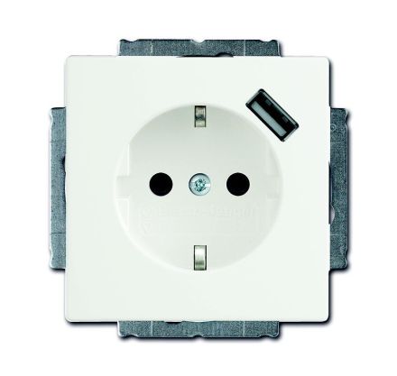 Busch-Jaeger 20 EUCBUSB-884 SCHUKO® USB socket, with increased contact protection, studio white matt