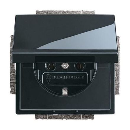 Busch-Jaeger 20 EUK-81 SCHUKO® socket insert, with hinged cover anthracite