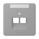 Jung CD569-2NAUAGR cover for IAE/UAE connection boxes 2 x 8-pin, with label field, thermoplastic, CD series, grey