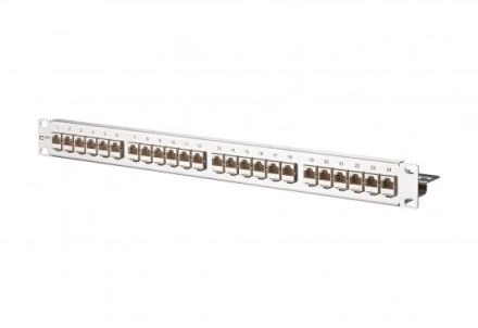 METZ CONNECT 1HE 24xRJ45 E-DATmod Cat.6A 8 (8) patch panel 19' stainless steel, 130921-E