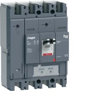 Hager HEJ251DR h3 x630 TM ADJ 4P4D 250A 70kA circuit breaker