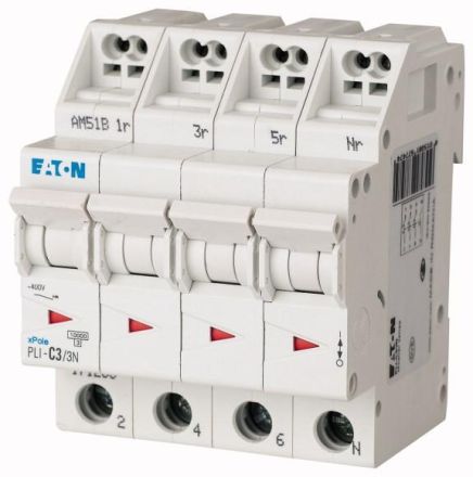 Eaton PLI-B3/3N circuit breaker, 3A, 3p+N, B-Char , 171245