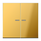 Jung GO2995KO5 rocker 2-way with light guide, metal gold-coloured PVD-coated, LS series, gold-coloured