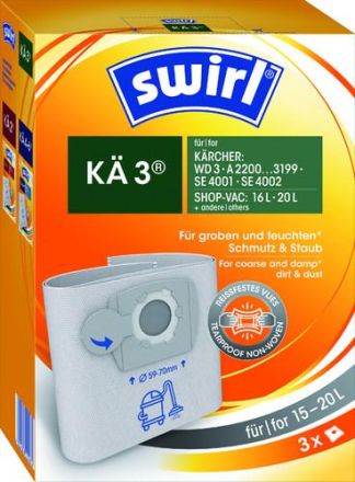 Melitta KÄ3 Swirl Kärcher/Shop-Vac vacuum cleaner bags