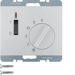 Berker 20307103 Temperature controller with opener, central piece, rocker switch and LED Alu Berker K.5