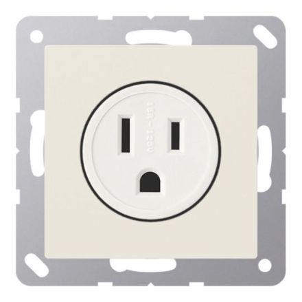 Jung A521-15 socket, US standard NEMA, 15 A 125 V ~, screw terminals, without claws, thermoplastic, AS series, white