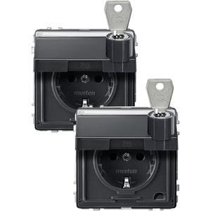 MERTEN MEG2318-7214 SCHUKO socket anthracite AQUADESIGN