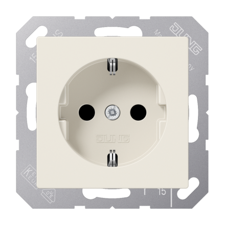 Jung ABA1520KI SCHUKO socket, 16 A 250 V ~, integrated increased contact protection, SAFETY+, Duroplast antibacterial, AS series, white