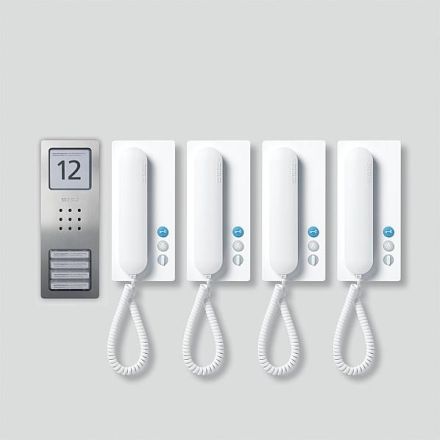 Siedle 210008741-00 SET CA 812-4 E/W Comp. stainless steel/white 4WE intercom set