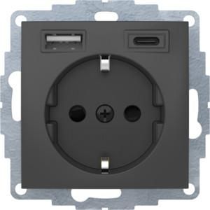 Berker 48041606 USB AC B.3 anthracite matt socket SCHUKO