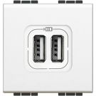 Bticino N4287C2 USB charging station LivingLight USB A+C 2-module White, (white)