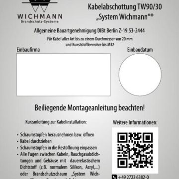 Wichmann 00100102-TW90/30-20 TW90/30, set of 20 identification plates