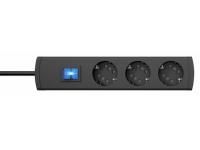 Kopp 233805009 DUOversal Plus 3-way anthracite 1.4m power strip