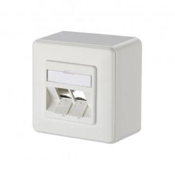 METZ CONNECT 2Port AP empty 43mm pure white module box, 130B10D20002-E