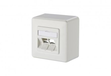 METZ CONNECT 2Port AP empty 43mm pure white module box, 130B10D20002-E
