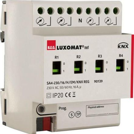 BEG 90139 Switch actuator SA4 - 230 / 16 / H / EM / KNX REG