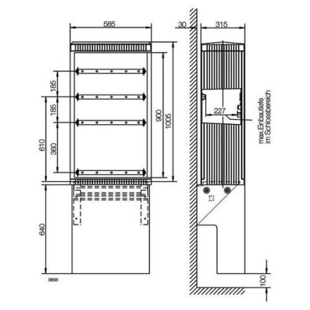 ABN E-Cu 30x6mm 1 cylinder cable distribution cabinet (SK100GA)