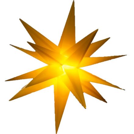 FHS 35499 LED star KS yellow, Ø 25cm 1 LED ww, T6/18 hrs, IP44