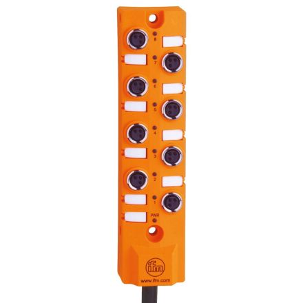ifm electronic EBC065 8-way M8 3-pin DC NPN contacts gold-plated central distributor
