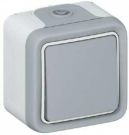 Legrand 069729 rocker switch blind closer 69729 1-pole FR AP Plexo IP55, (grey)