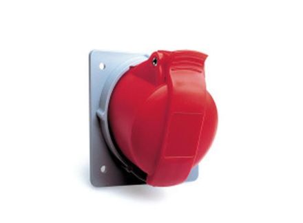 ABB Stotz-Kontakt 416RAM6 B75, panel-mounted socket, 16 A, IP44 6h, 3P+N+E, 346-415 V, red, 75 pieces, 2CMA192704R1000