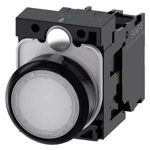 Siemens 3SU1103-0AB60-1BA0 push button illuminated 22mm round white 1S
