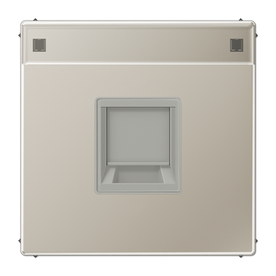 Jung ES1969-1NAWE cover (latched) for modular jack sockets 1-way, UMA-CAT6A, RADIALL, Panduit, Assmann, with label field, LS series, stainless steel