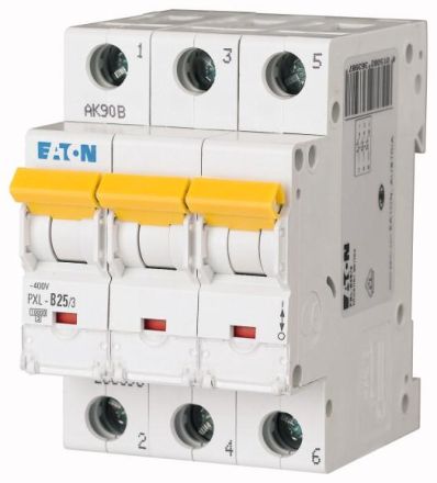 Eaton PXL-B25/3 circuit breaker, 25A, 3p, B-Char , 236398