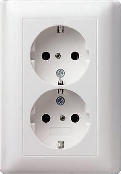 Gira 078303 Double SCHUKO KS Standard 55 Pure white