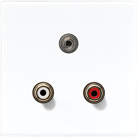 Jung MALS1011WW Multimedia connection system Cinch Audio / mini jack 3.5 mm, LS series, alpine white