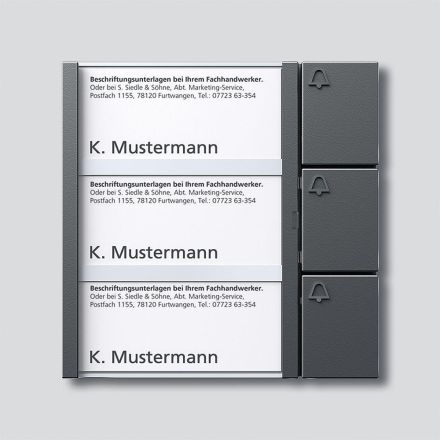 Siedle TM 612-3 DG button module in dark grey mica
