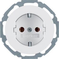 Berker 47272089 SCHUKO socket 45° polar white, glossyBerker R.1/R.3
