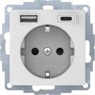 Berker 48041909 USB AC S.1 polar white matt socket SCHUKO